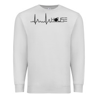 Dove Grey house music heartbeat Premium Sweatshirt - artisFamous