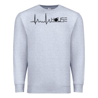 Heather Grey house music heartbeat Premium Sweatshirt - artisFamous
