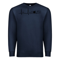 Navy house music heartbeat Premium Sweatshirt - artisFamous