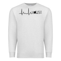 Oatmeal Heather house music heartbeat Premium Sweatshirt - artisFamous