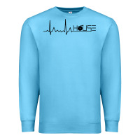 Ocean Blue house music heartbeat Premium Sweatshirt - artisFamous