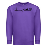 Purple house music heartbeat Premium Sweatshirt - artisFamous