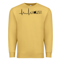Antique Gold house music heartbeat Premium Sweatshirt - artisFamous