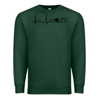 Sports Green house music heartbeat Premium Sweatshirt - artisFamous