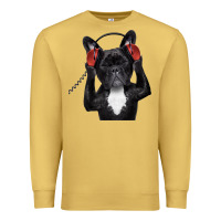 Antique Gold french bulldog dj style Premium Sweatshirt - artisFamous