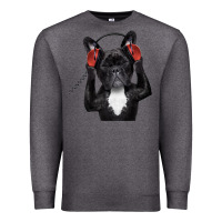 Charcoal Heather french bulldog dj style Premium Sweatshirt - artisFamous