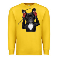 Lemon french bulldog dj style Premium Sweatshirt - artisFamous