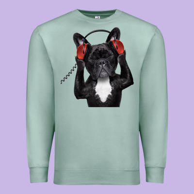 French Bulldog Dj Style Premium Sweatshirt Designed By Artisfamous