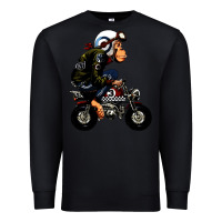 Black monkey bike cartoon Premium Sweatshirt - artisFamous