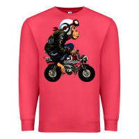 Cardinal monkey bike cartoon Premium Sweatshirt - artisFamous