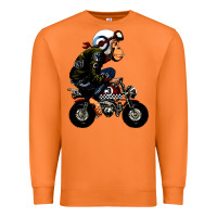 Carrot monkey bike cartoon Premium Sweatshirt - artisFamous