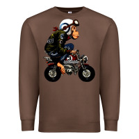 Chestnut monkey bike cartoon Premium Sweatshirt - artisFamous