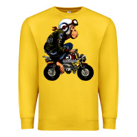 Lemon monkey bike cartoon Premium Sweatshirt - artisFamous