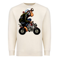 Sandshell monkey bike cartoon Premium Sweatshirt - artisFamous