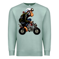 Seafoam monkey bike cartoon Premium Sweatshirt - artisFamous