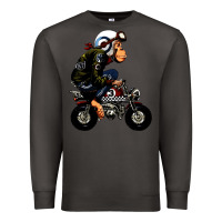 Smoke monkey bike cartoon Premium Sweatshirt - artisFamous