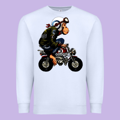 Monkey Bike Cartoon Premium Sweatshirt Designed By Artisfamous