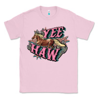 Bubblegum Pink Yee haw Classic Tee - HowdyJamesFarm