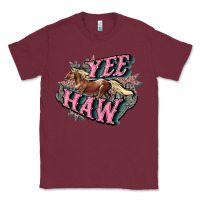 Burgundy Yee haw Classic Tee - HowdyJamesFarm