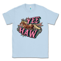 Dusty Blue Yee haw Classic Tee - HowdyJamesFarm