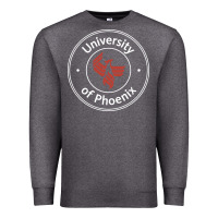 Charcoal Heather university of phoenix white red Premium Sweatshirt - artisFamous