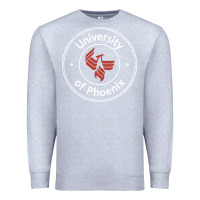 Heather Grey university of phoenix white red Premium Sweatshirt - artisFamous