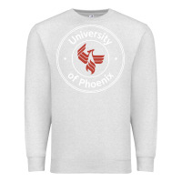 Oatmeal Heather university of phoenix white red Premium Sweatshirt - artisFamous
