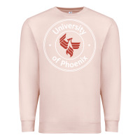 Pale Pink university of phoenix white red Premium Sweatshirt - artisFamous