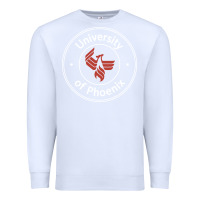 White university of phoenix white red Premium Sweatshirt - artisFamous