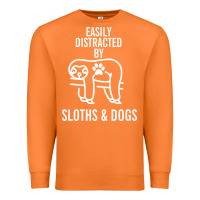 Carrot easily distracted by sloths and dogs funny sloth quote paw print Premium Sweatshirt - artisFamous