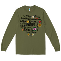 Army Green Mother Long Sleeve Tee - CowhideDigitalArt