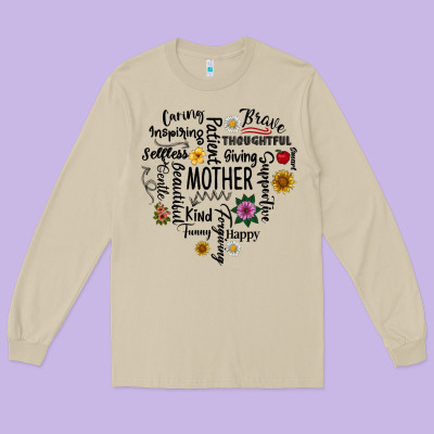 Mother Long Sleeve Tee Designed By Cowhidedigitalart
