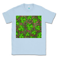 Dusty Blue shamrock and leopard Classic Tee - RanaPortraitStore