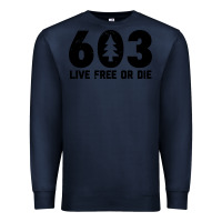 Navy live free or die 603 tree Premium Sweatshirt - artisFamous