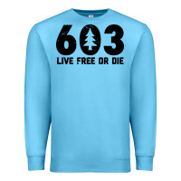 Ocean Blue live free or die 603 tree Premium Sweatshirt - artisFamous