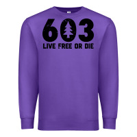 Purple live free or die 603 tree Premium Sweatshirt - artisFamous