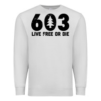 Dove Grey live free or die 603 tree Premium Sweatshirt - artisFamous