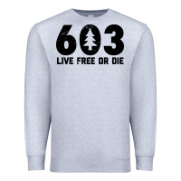 Heather Grey live free or die 603 tree Premium Sweatshirt - artisFamous
