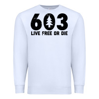 White live free or die 603 tree Premium Sweatshirt - artisFamous