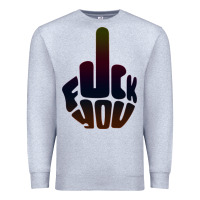 Heather Grey fuck you middle finger Premium Sweatshirt - artisFamous
