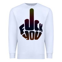 White fuck you middle finger Premium Sweatshirt - artisFamous