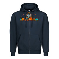 Navy thankful cross pumpkin Zipper Hoodie - JahusDesignShop