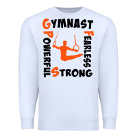 White awesome gymnastics boy gymnast power strong Premium Sweatshirt - artisFamous