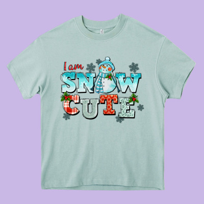 I Am Snow Cute Heavy Core Tee Designed By Cowgirlartshop
