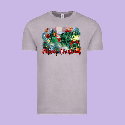 Merry Christmas Santa Polar Express Vintage Tee Designed By Fadigitalartstudio
