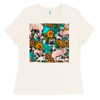 Bone american yorkshire pig seamless pattern Ladies Tee - FaDigitalArtStudio