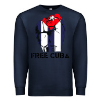 Navy free cuba Premium Sweatshirt - artisFamous