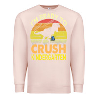Pale Pink i'm ready to crush kindergarten dinosaur back to school kids t shirt Premium Sweatshirt - artisFamous