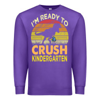 Purple i'm ready to crush kindergarten dinosaur back to school kids t shirt Premium Sweatshirt - artisFamous