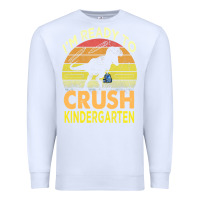 White i'm ready to crush kindergarten dinosaur back to school kids t shirt Premium Sweatshirt - artisFamous